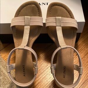Alfani T strap low wedge sandal